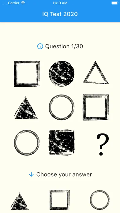 ภาพหน้าจอของ IQ Test 2020