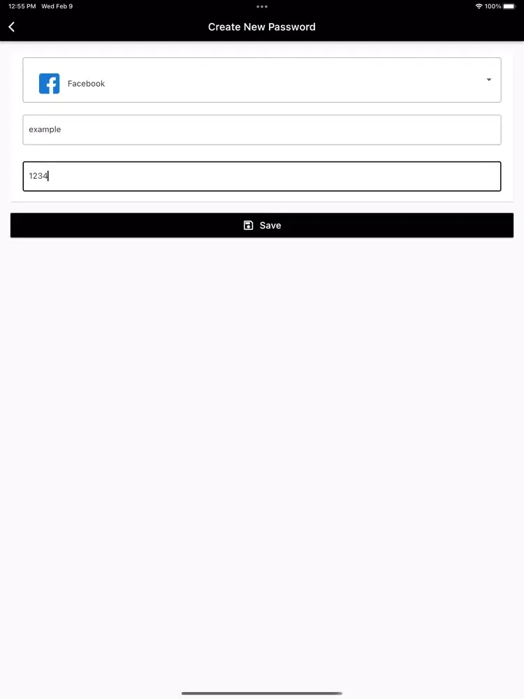 Ảnh chụp màn hình của Password Keeper Local iPad 