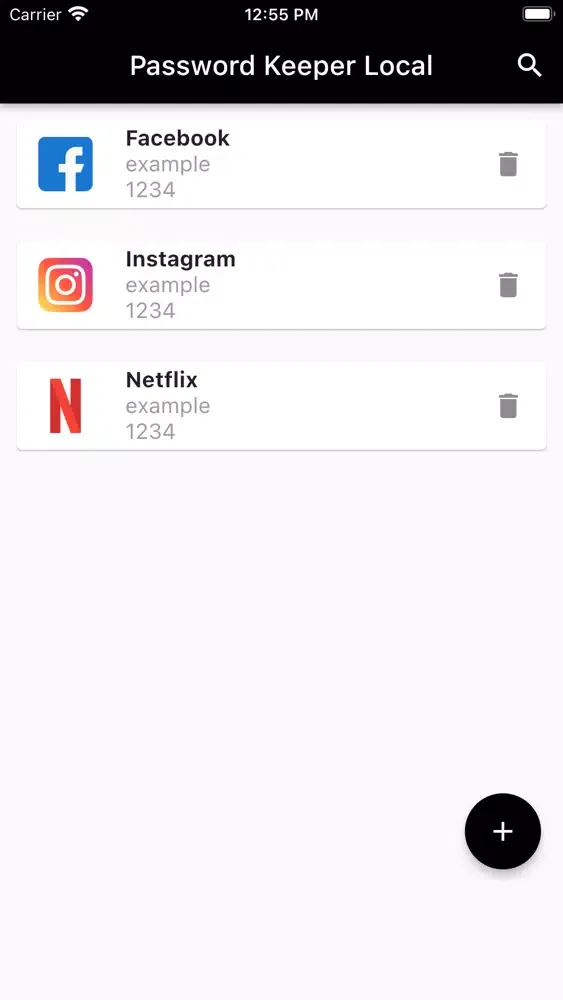 Ảnh chụp màn hình của Password Keeper Local