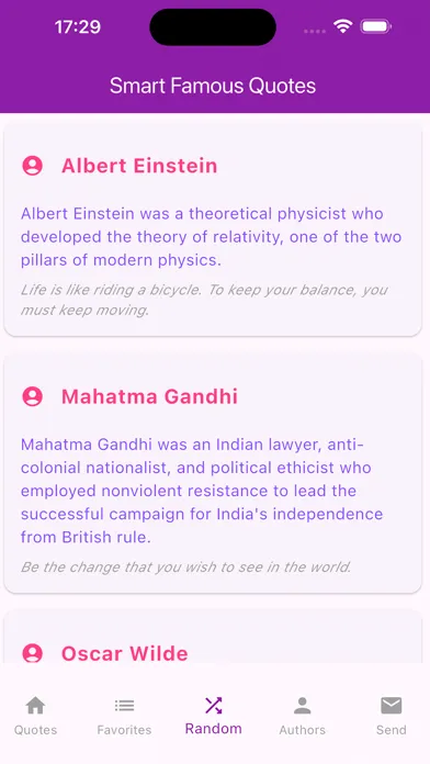 ภาพหน้าจอของ Smart Famous Quotes
