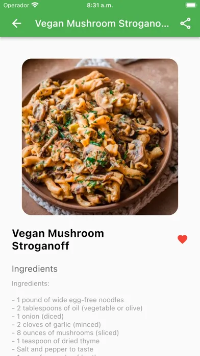 Capturas de tela do Vegan Recipes Pro