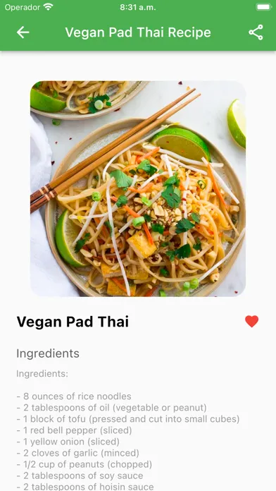 Capturas de tela do Vegan Recipes Pro