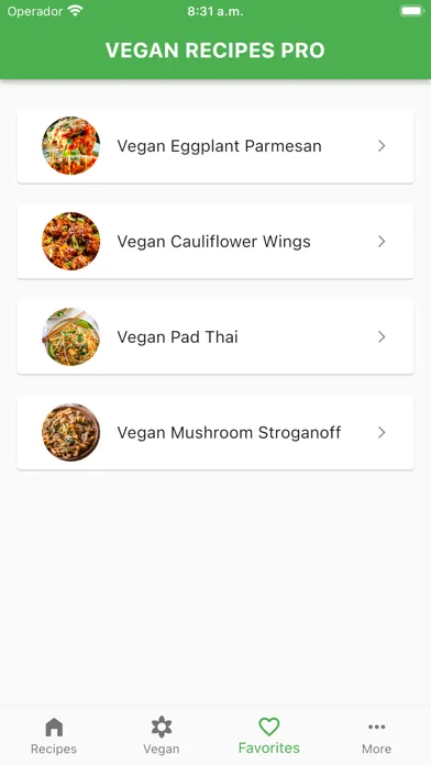 Capturas de tela do Vegan Recipes Pro