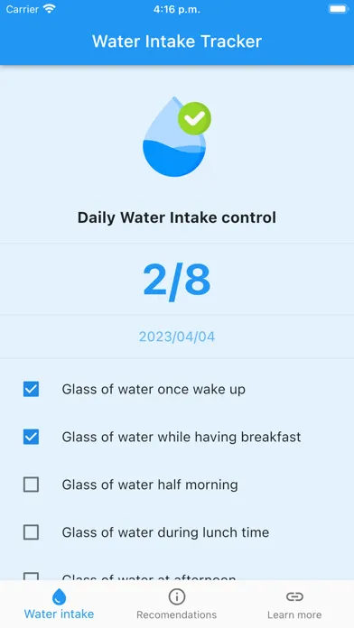 Tangkapan skrin Water Intake Tracker PRO