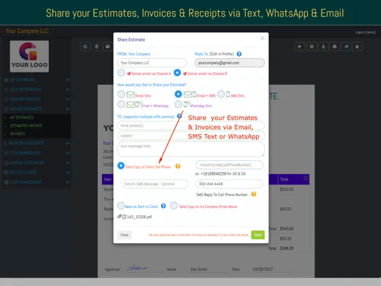 Tangkapan skrin Estimates App iPad 