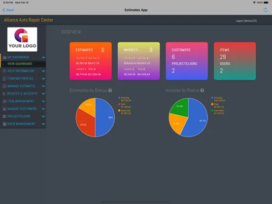 Tangkapan skrin Estimates App iPad 