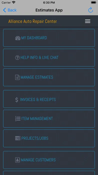 Tangkapan skrin Estimates App