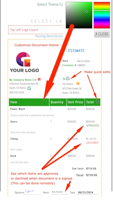 Tangkapan skrin Estimates App