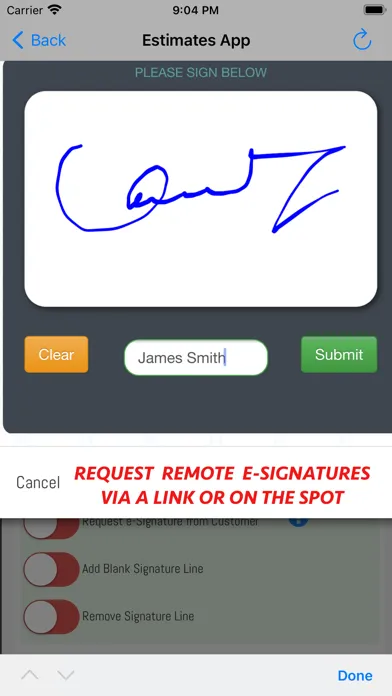Tangkapan skrin Estimates App