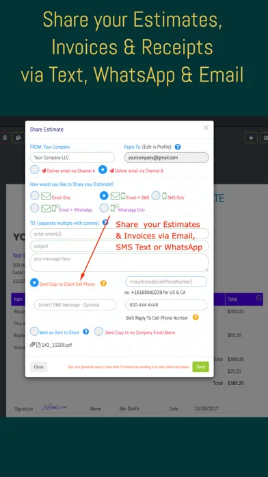 Tangkapan skrin Estimates App