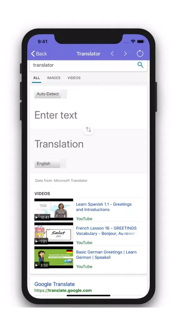 Website URL Search-Web Browser Screenshots