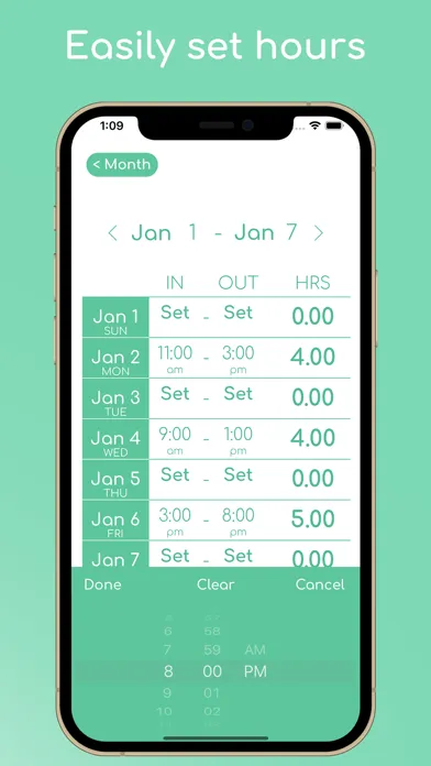 Tangkapan skrin Hourly - Hours Tracker