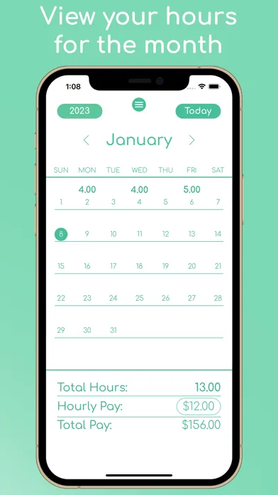 Tangkapan skrin Hourly - Hours Tracker