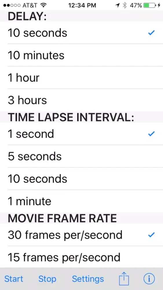 Extended Time Lapse Screenshots