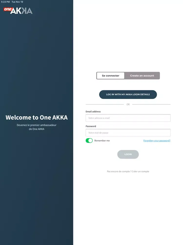 One AKKA iPad  스크린샷