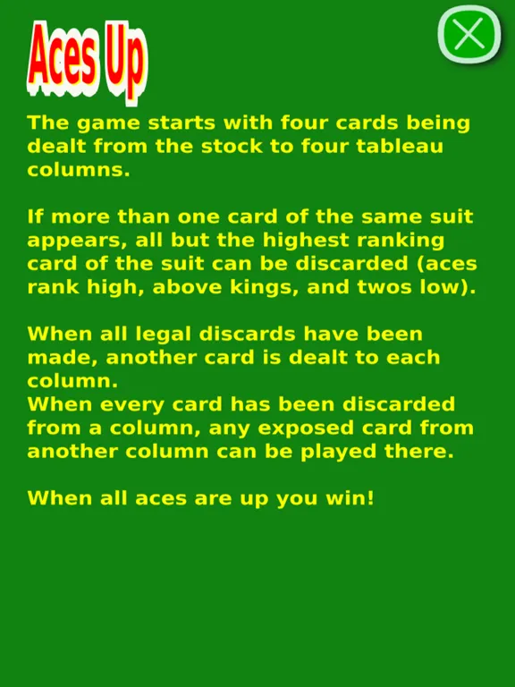 Classic Aces Up Solitaire UN iPad 应用截图