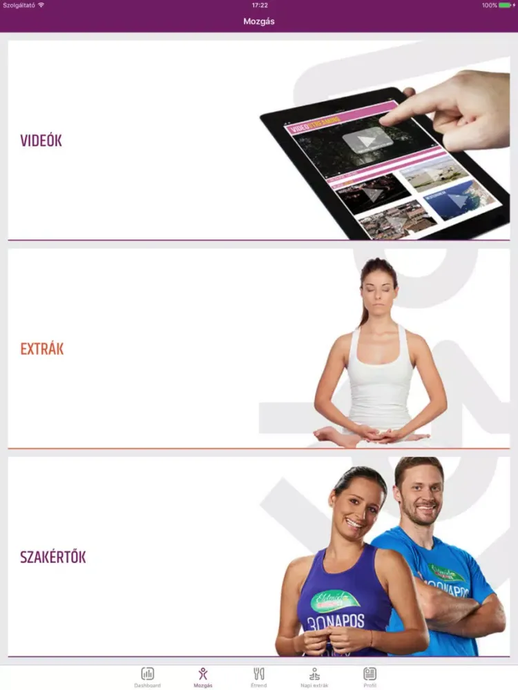 ภาพหน้าจอของ SPAR Életmód iPad 