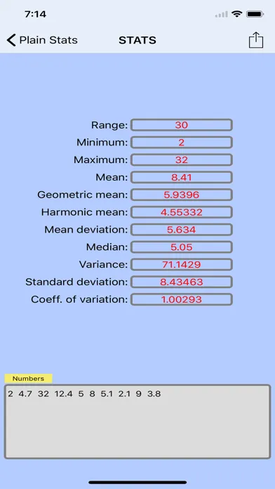Plain Stats Plus Ekran Görüntüleri