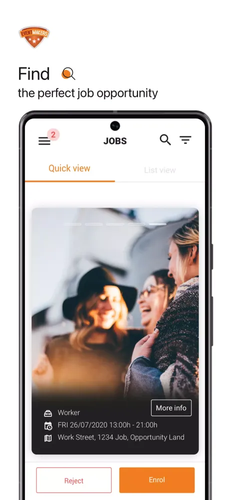 EventMakers Planning Screenshots