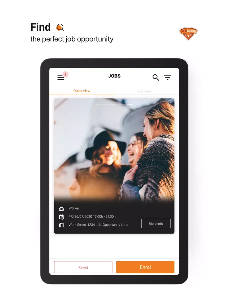 EventMakers Planning Screenshots