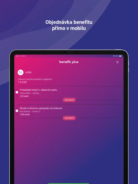 Tangkapan layar Benefit Plus iPad 