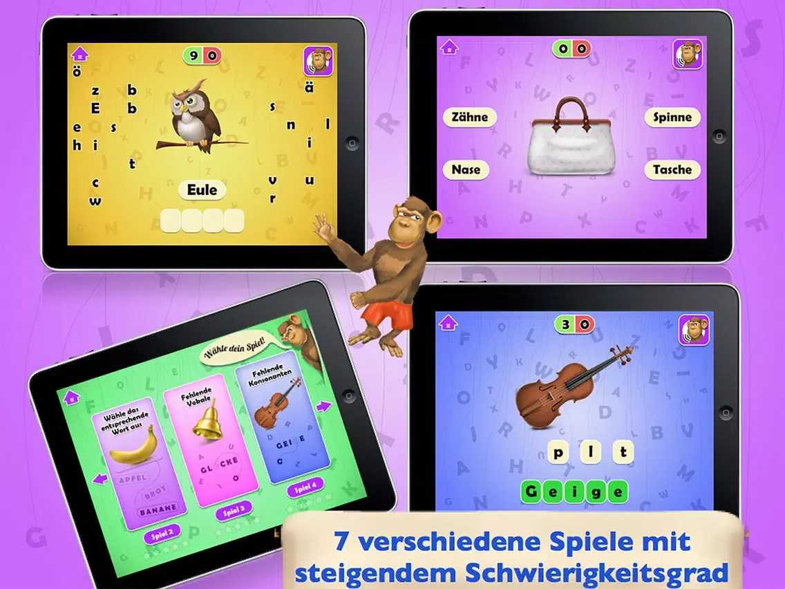 Die lustige Schule: Lernen lesen und schreiben und erstellen Sie Ihre Worte iPad  Screenshots