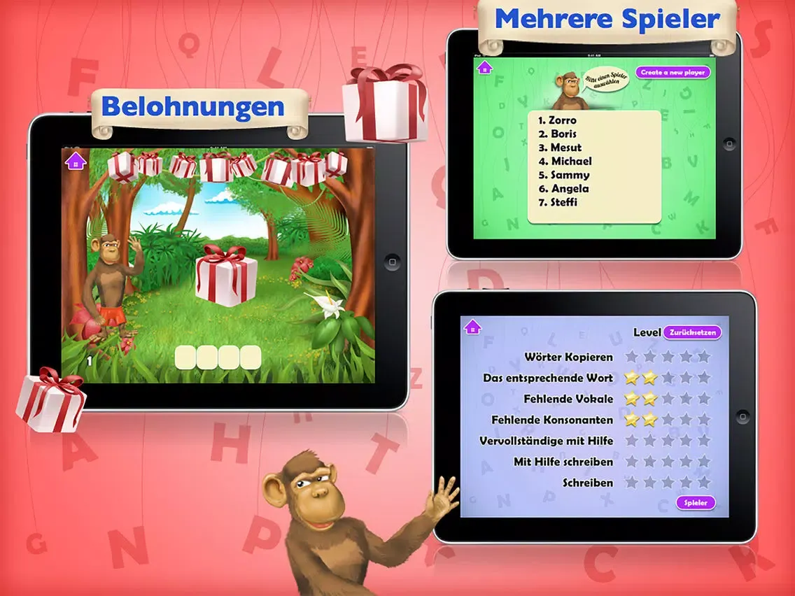 Die lustige Schule: Lernen lesen und schreiben und erstellen Sie Ihre Worte iPad  Screenshots