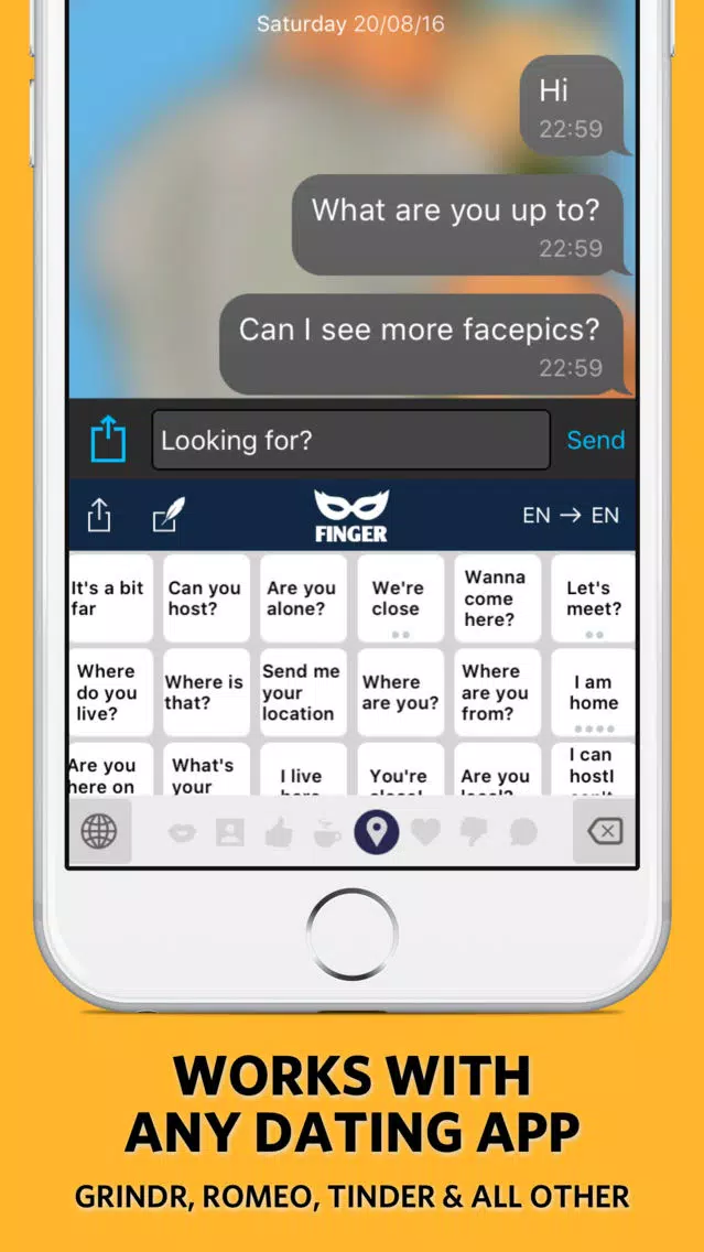 Ảnh chụp màn hình của FINGER Gay Keyboard for any dating app!