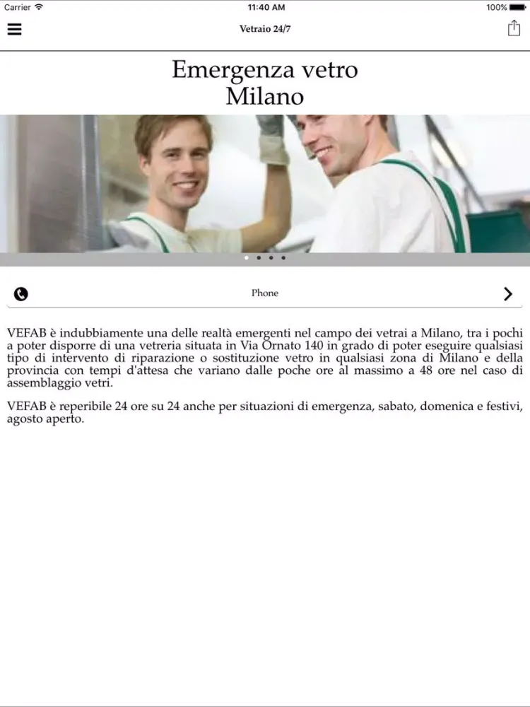 Emergenza Vetro Milano iPad  Screenshots
