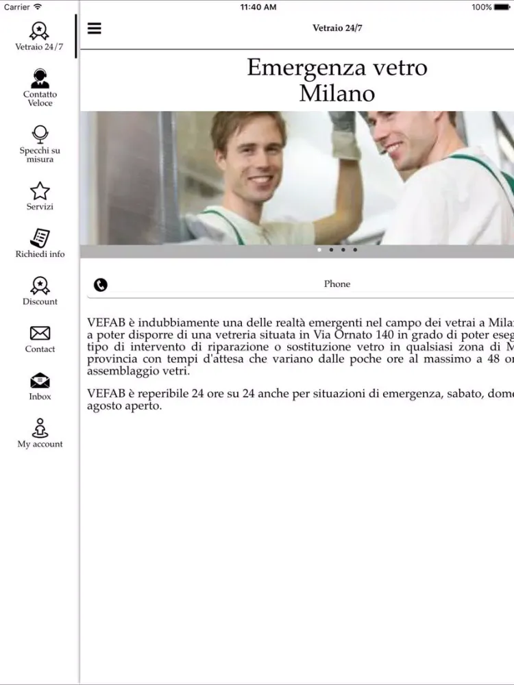 Emergenza Vetro Milano iPad  Screenshots
