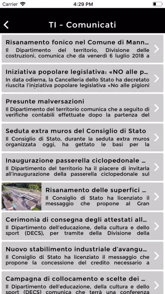 Ảnh chụp màn hình của Ticino - Grigioni Politica