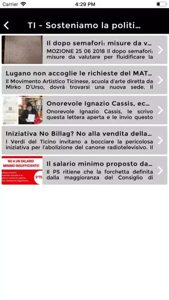 Ảnh chụp màn hình của Ticino - Grigioni Politica