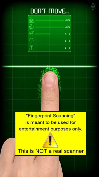 Capturas de tela do Fingerprint Scan Simulator