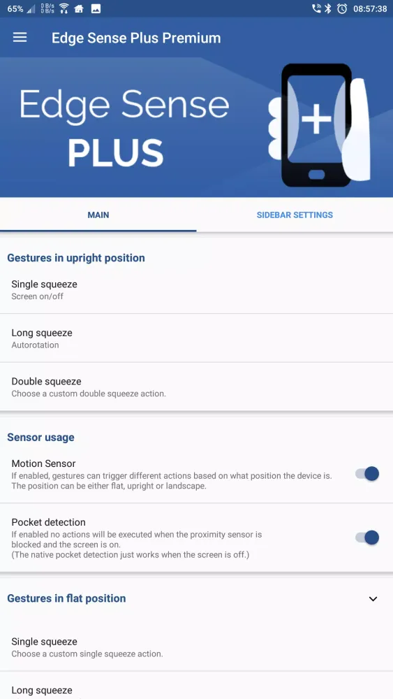 Captures d'écran de Edge Sense Plus