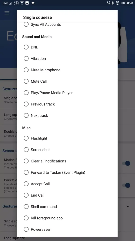 Captures d'écran de Edge Sense Plus