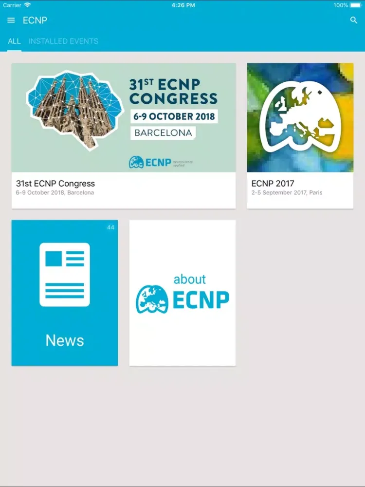 Zrzuty ekranu ECNP iPad 