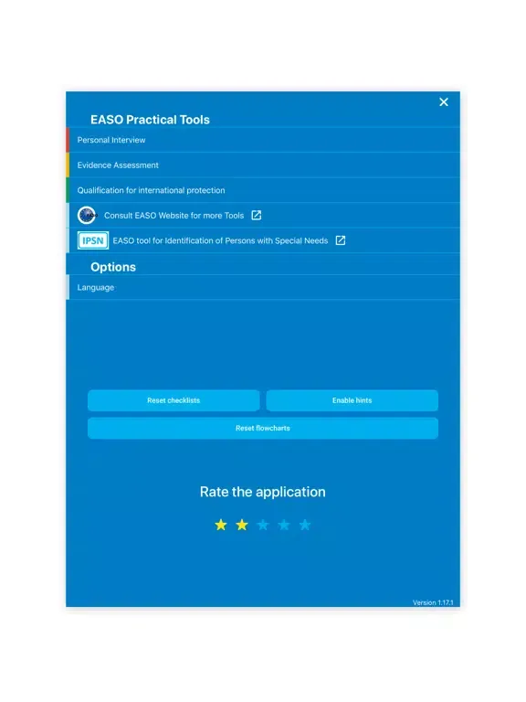 Zrzuty ekranu EASO Practical Tools iPad 