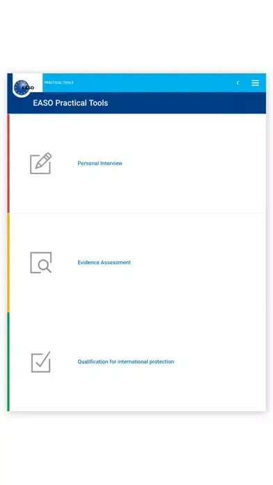 Zrzuty ekranu EASO Practical Tools