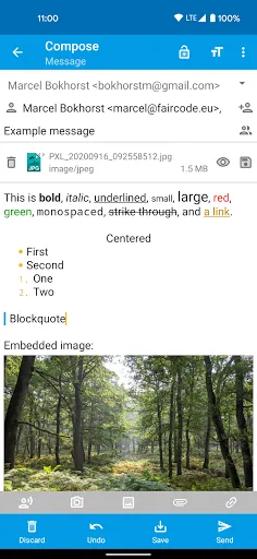Скриншоты FairEmail, privacy aware email
