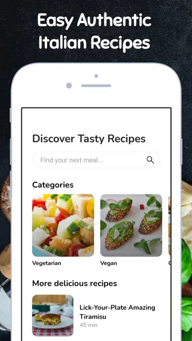 Capturas de tela do Homemade Italian Recipes