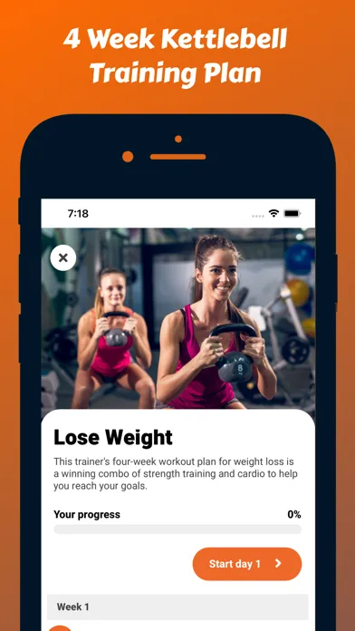 Tangkapan skrin Kettlebell Workout Plan