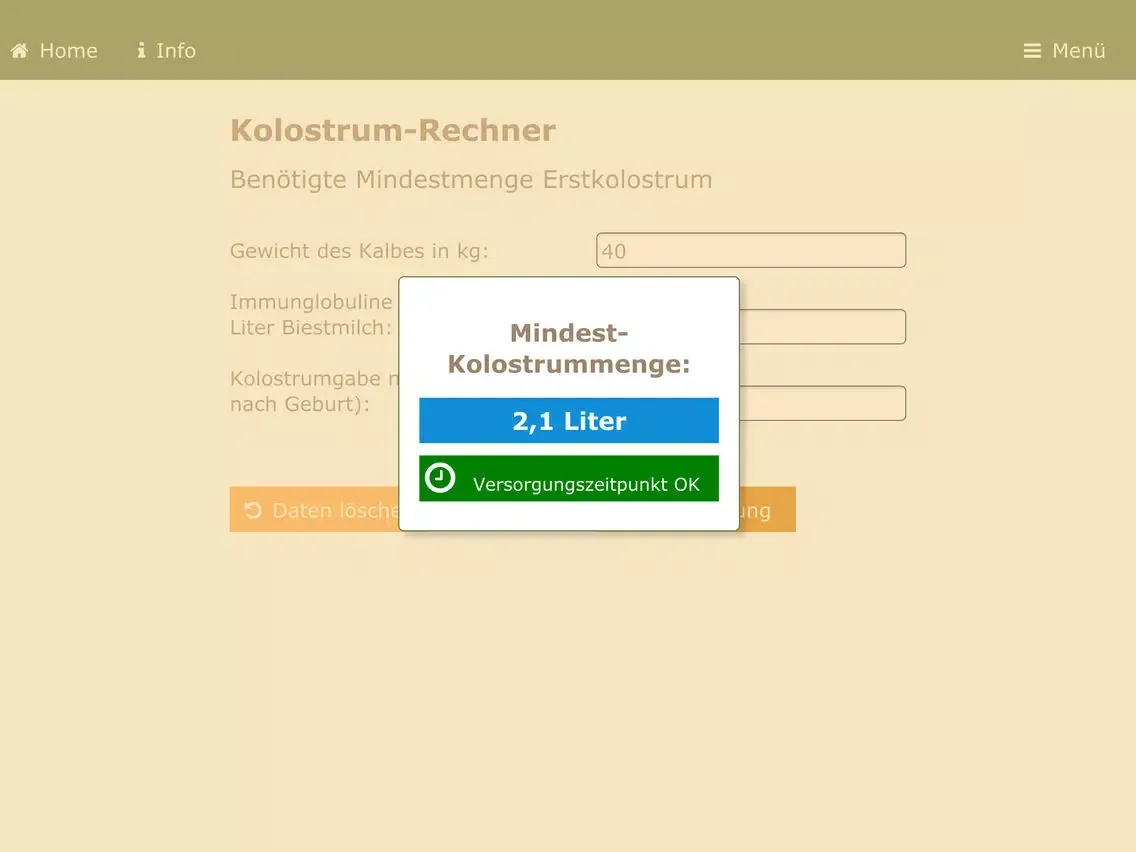 Tangkapan skrin NTB-Rechner (nach Dr. G. Rademacher) iPad 