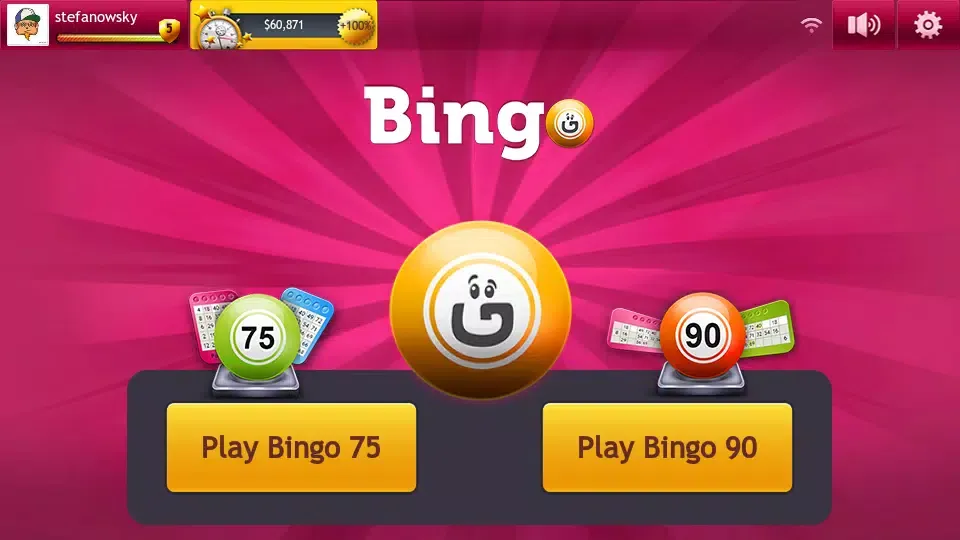 Capturas de tela do Bingo