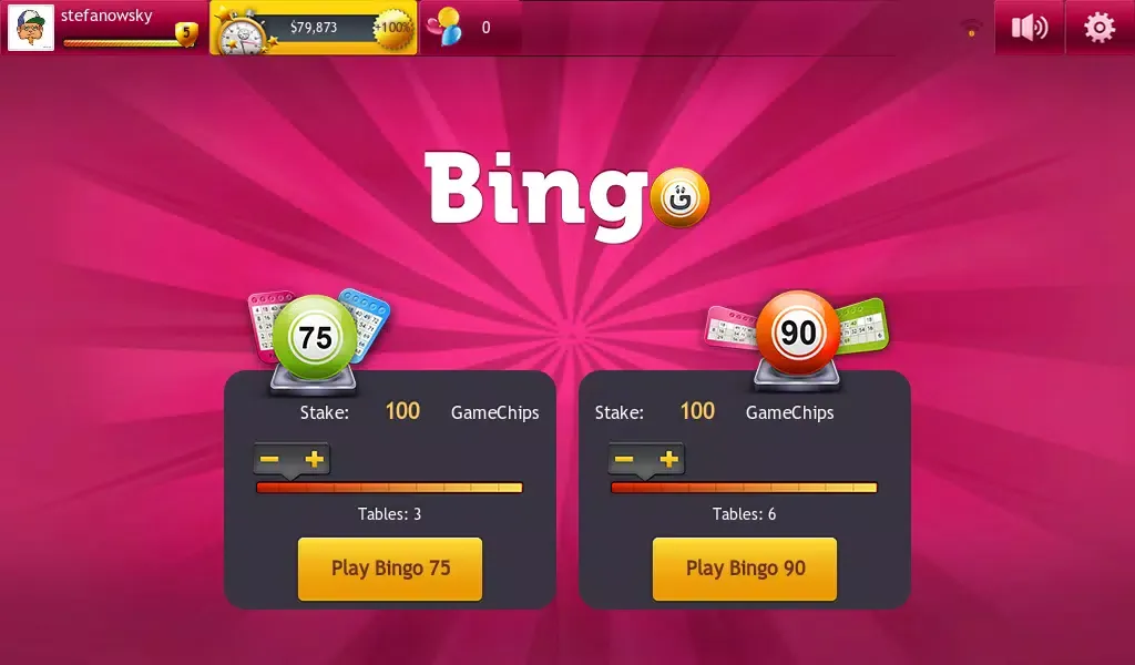 Capturas de tela do Bingo