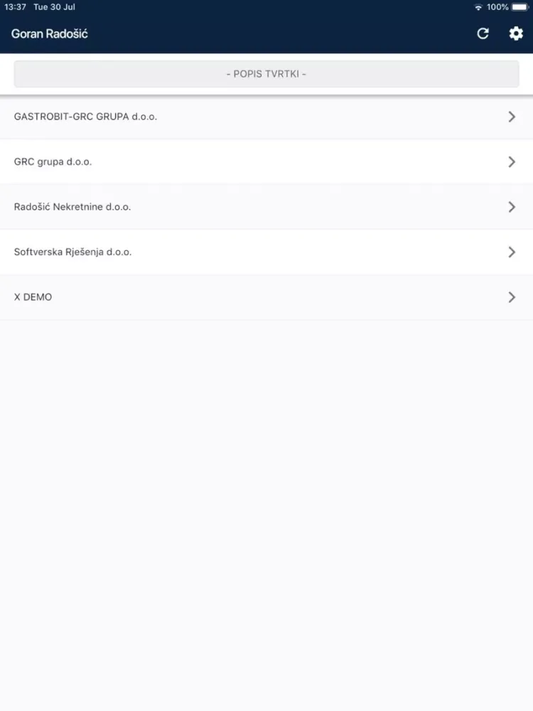 Ảnh chụp màn hình của THOR.docs iPad 