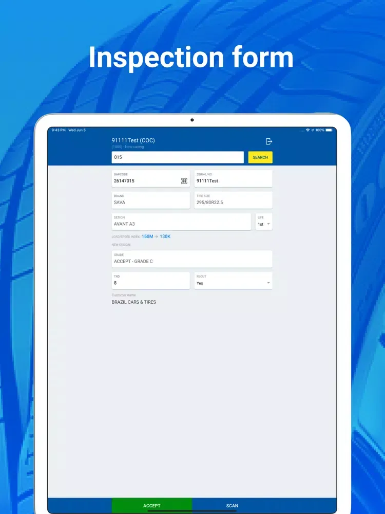 Screenshot di eCasing Inspection iPad 