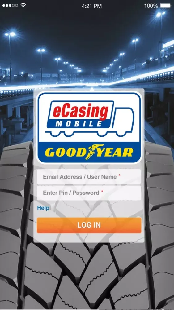 Capturas de tela do Goodyear eCasing
