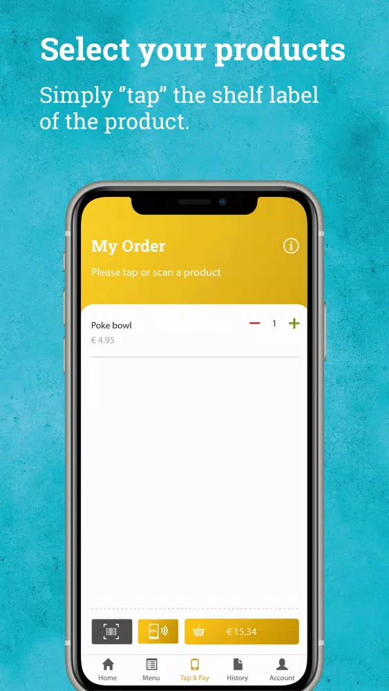 Tangkapan skrin Hutten Tap & Pay