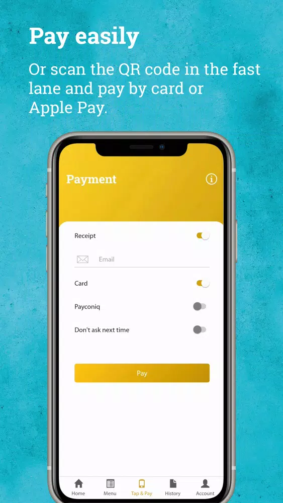 Tangkapan skrin Hutten Tap & Pay