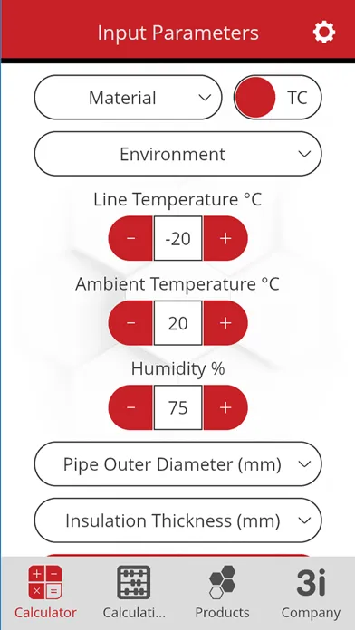 Zrzuty ekranu ISOPIPE Insulation Calculator